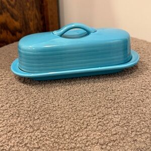Chantal Turquoise Ceramic Butter Dish with Lid - Home Dining Serveware